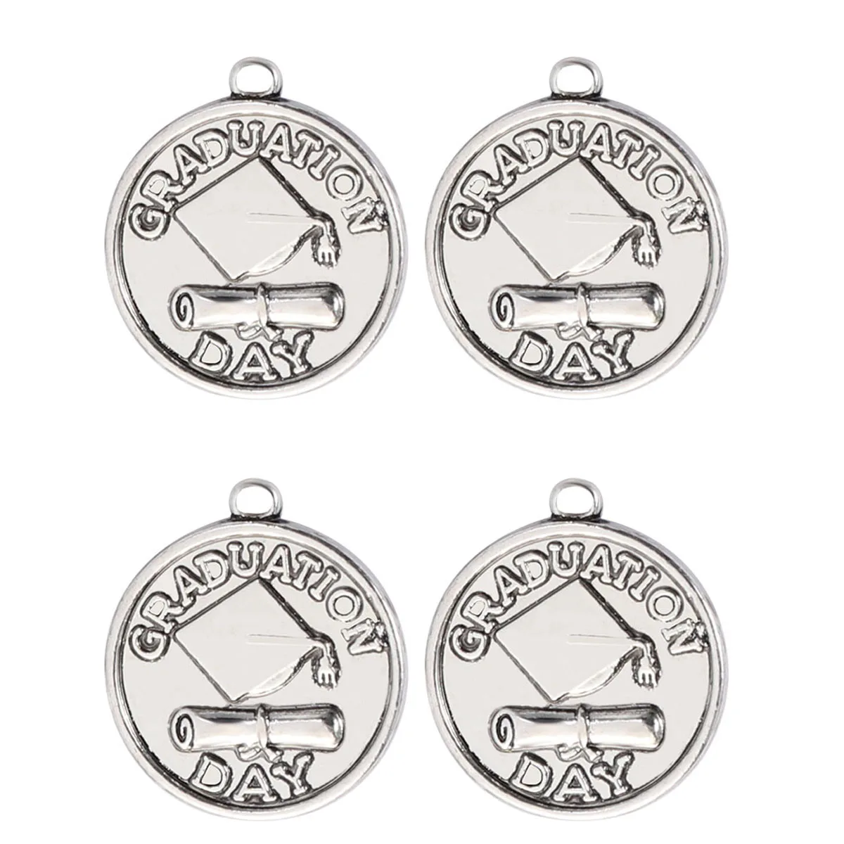 4 шт Выпускной Подвески Ретро Сплав DIY античное серебро колпачок День Подвеска