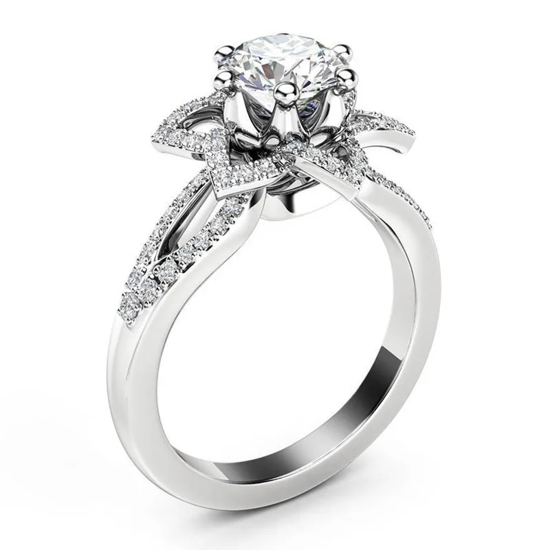 Микро пропитанный циркон кольцо оригинальность Фонд мадам цветок Моделирование