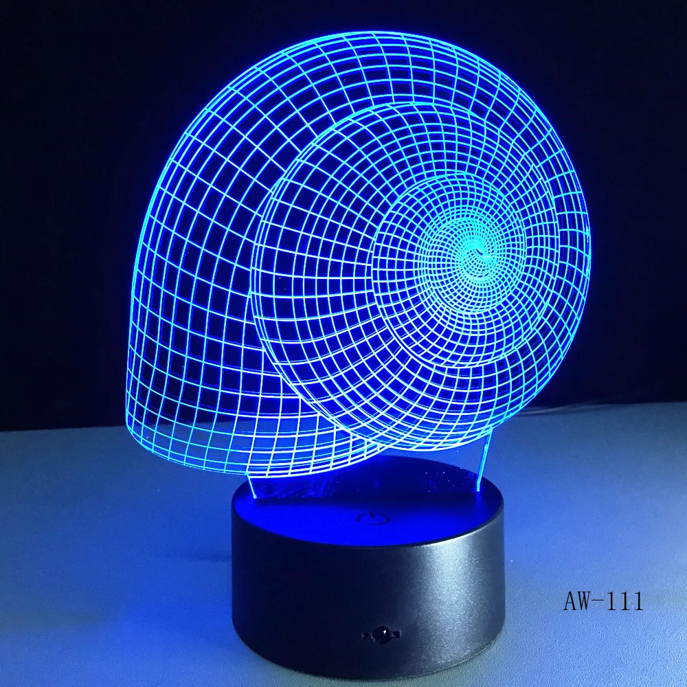 Животное Улитка 3D лампа градиентное освещение LED USB настроение ночник