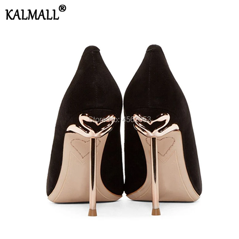 Женские туфли лодочки с острым носком KALMALL на металлическом каблуке шпильке для