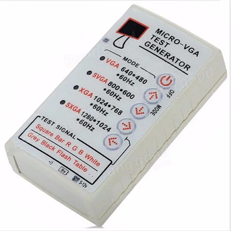 

New 5-12V Portable VGA SVGA XGA Color Test Signal Generator V2.0 60HZ F LCD&CRT Display Tester 4 VGA Resolution Modes