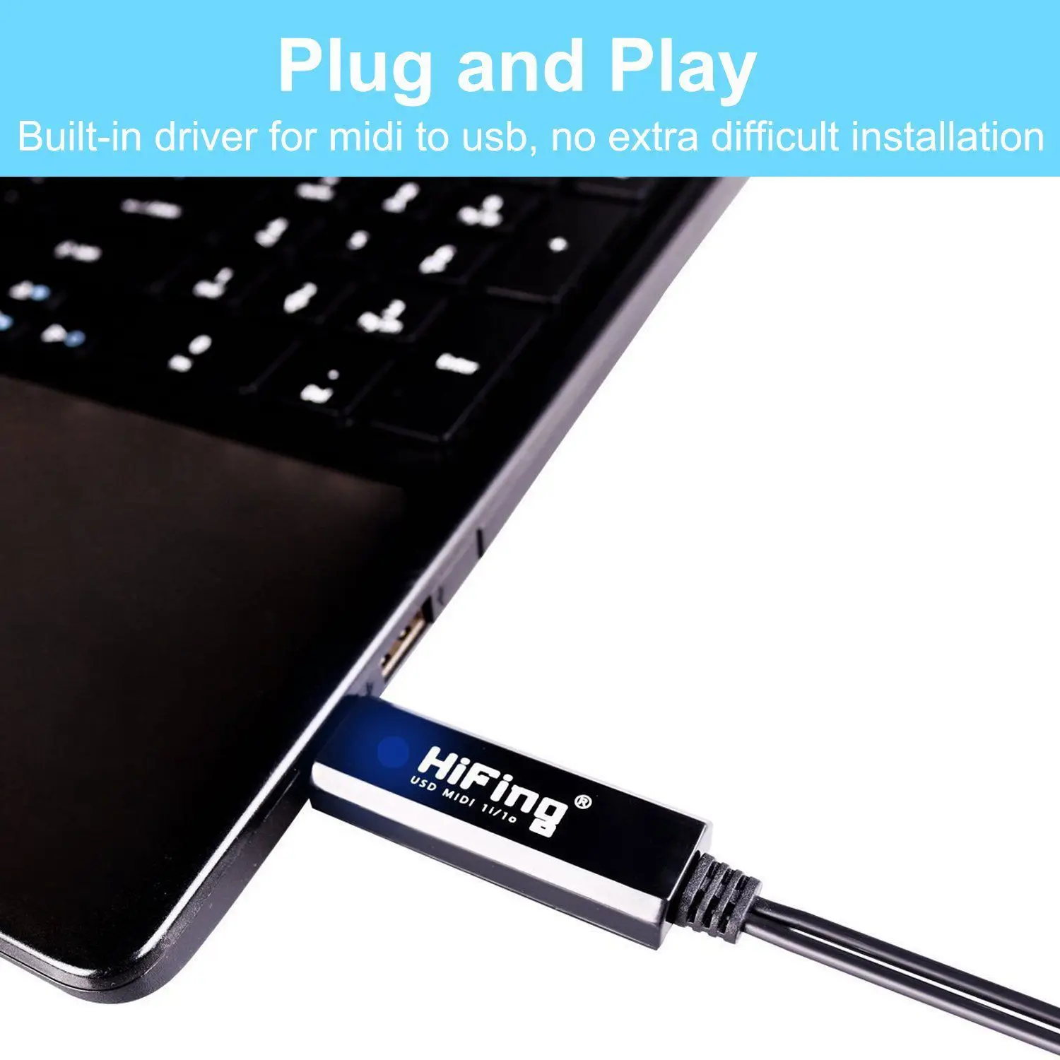 HiFing USB IN OUT MIDI интерфейс конвертер/адаптер с 5 контактным DIN кабелем для
