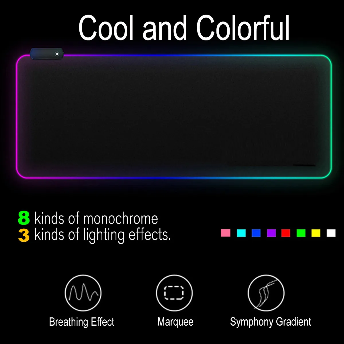 Большой светодиодный RGB игровой коврик для мыши расширенная подсветка геймер