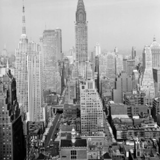 США Нью-Йорк Mid-town Manhattan looking west плакат печать (18x24) | Дом и сад