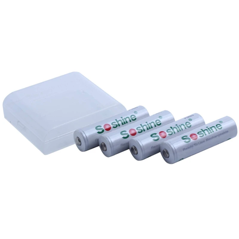 Soshine 4 шт. AA перезаряжаемый Ni-MH 1 2 V Низкий саморазряд прочный 2200mah аккумулятор с