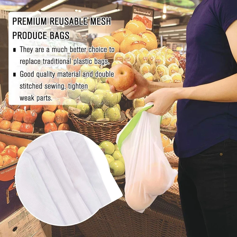 Reuable product Bags 12 упаковок сетчатые сумки для покупок просвечивающие легкая