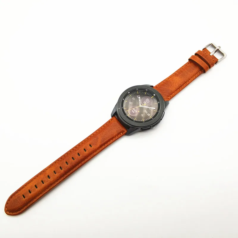 Ремешок из натуральной кожи для Samsung Galaxy Watch 42 мм спортивный мягкий резиновый