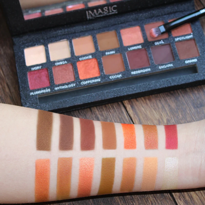 IMAGIC 14 оттенков тени для век блестящие Палитра с макияжем косметические Кисть