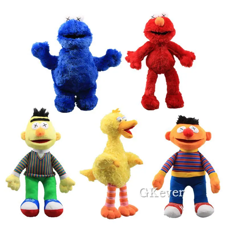 

Sesame Street 5 Styles Elmo Cookie Monster Plush Dolls Bert Ernie Big Bird Fashion Soft Toys 40-48 cm Children Gift