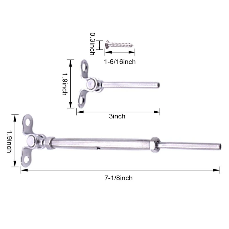 12Pcs T316 Steel Adjustable Angle Cable Railing Hardware Kit For 1/8Inch Wire Rope Wood Post | Обустройство дома