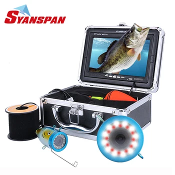 Original Fish Finder 15/30/50M DVR 1000TVL Underwater Hunting Video Camera for fishing 7"Monitor 24 Controllable LEDs SYANSPAN