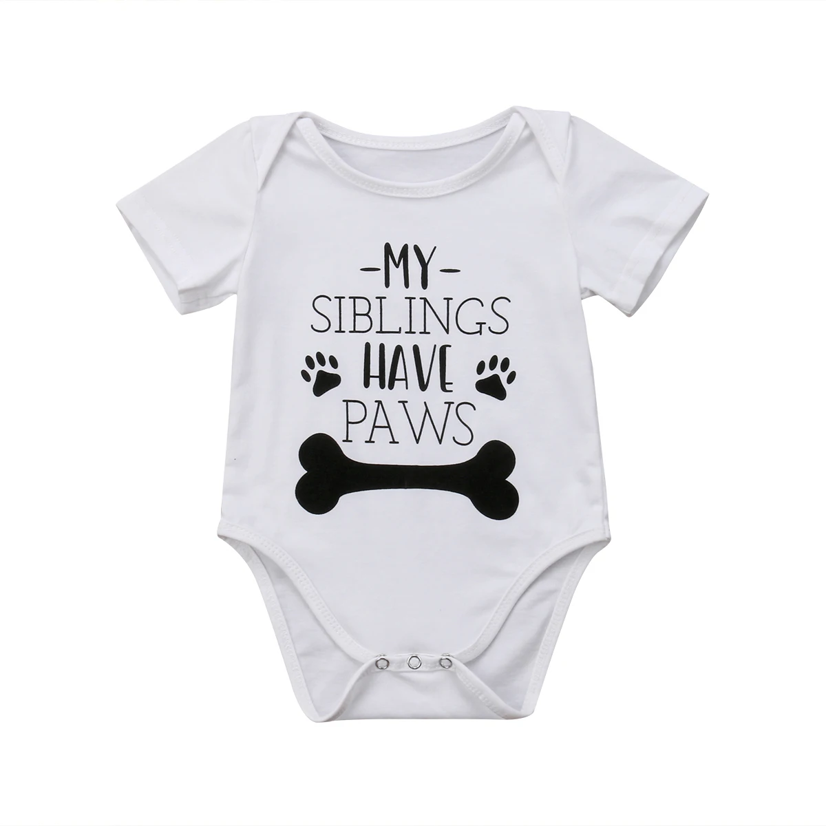 my siblings have paws print Short sleeve One Piece Bodysuit For Baby Boy | Детская одежда и обувь