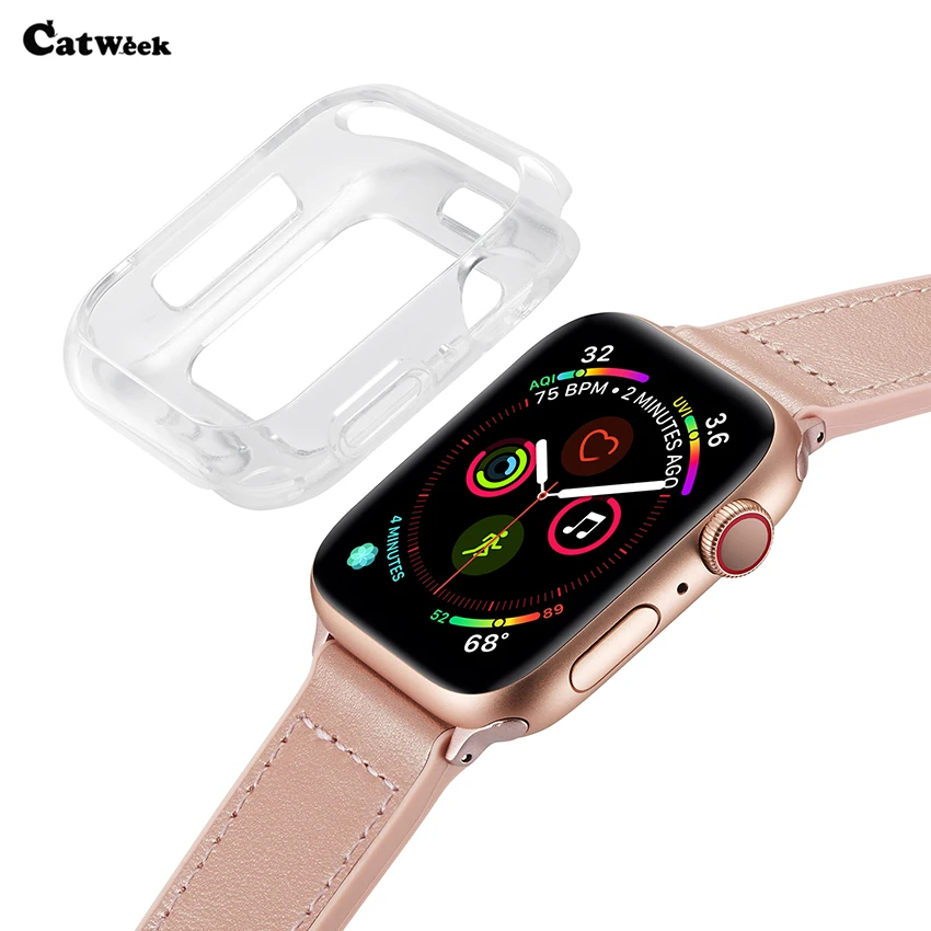 Чехол для Apple Watch 4 40 мм 44 тонкий легкий мягкий ТПУ прозрачный полный чехол