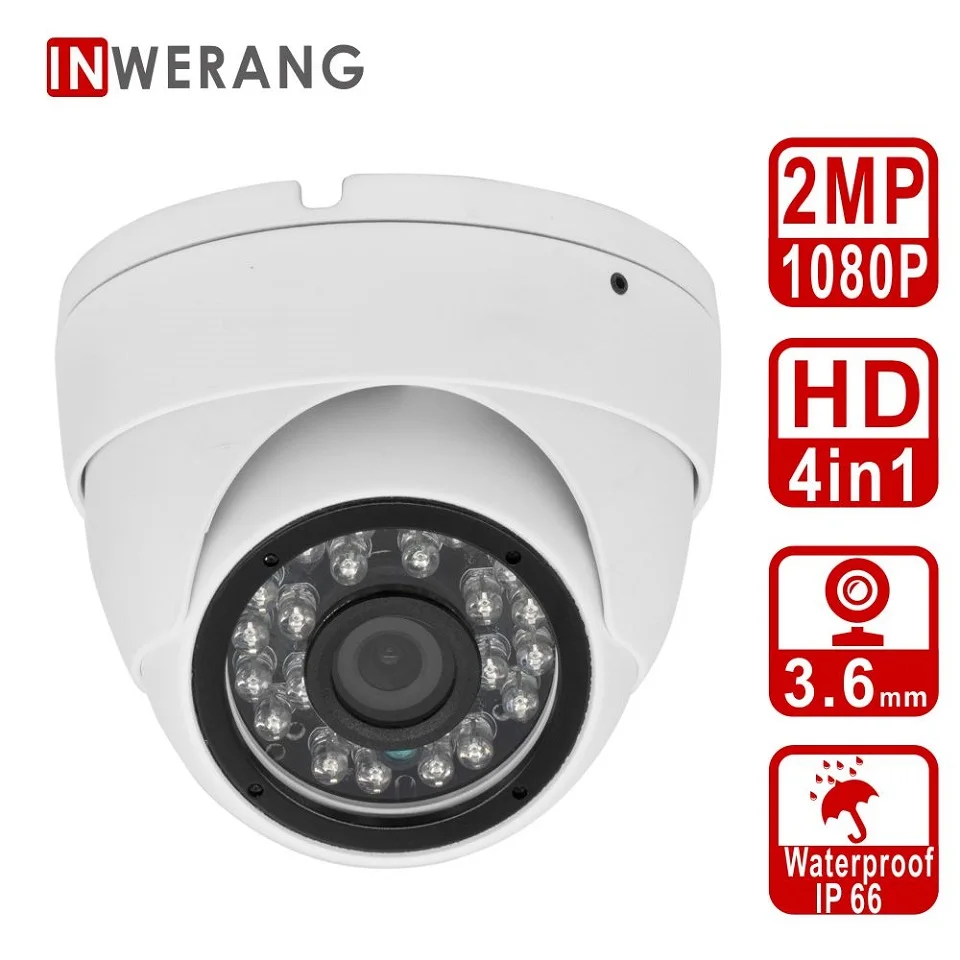 Inwerang HD 2MP 4в1 купольная камера безопасности для наружного/внутреннего