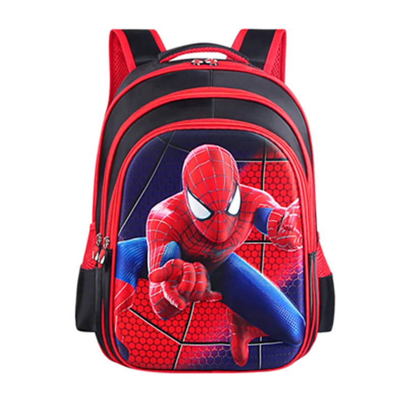 Детский рюкзак для мальчиков и девочек с объемным рисунком Человек паук Супермен