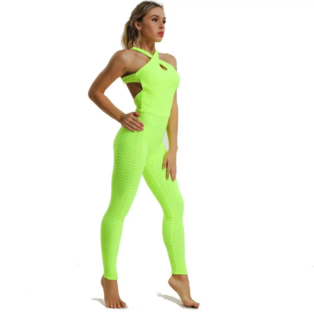 Женский Повседневный однотонный спортивный костюм для занятий йогой и фитнесом