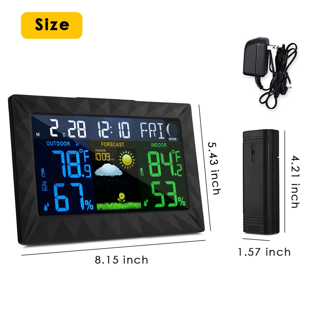 TS-Y01 Weather Station Wireless Indoor Outdoor Forecast Temperature Meter Humidity Alarm Snooze Thermometer Hygrometer | Инструменты