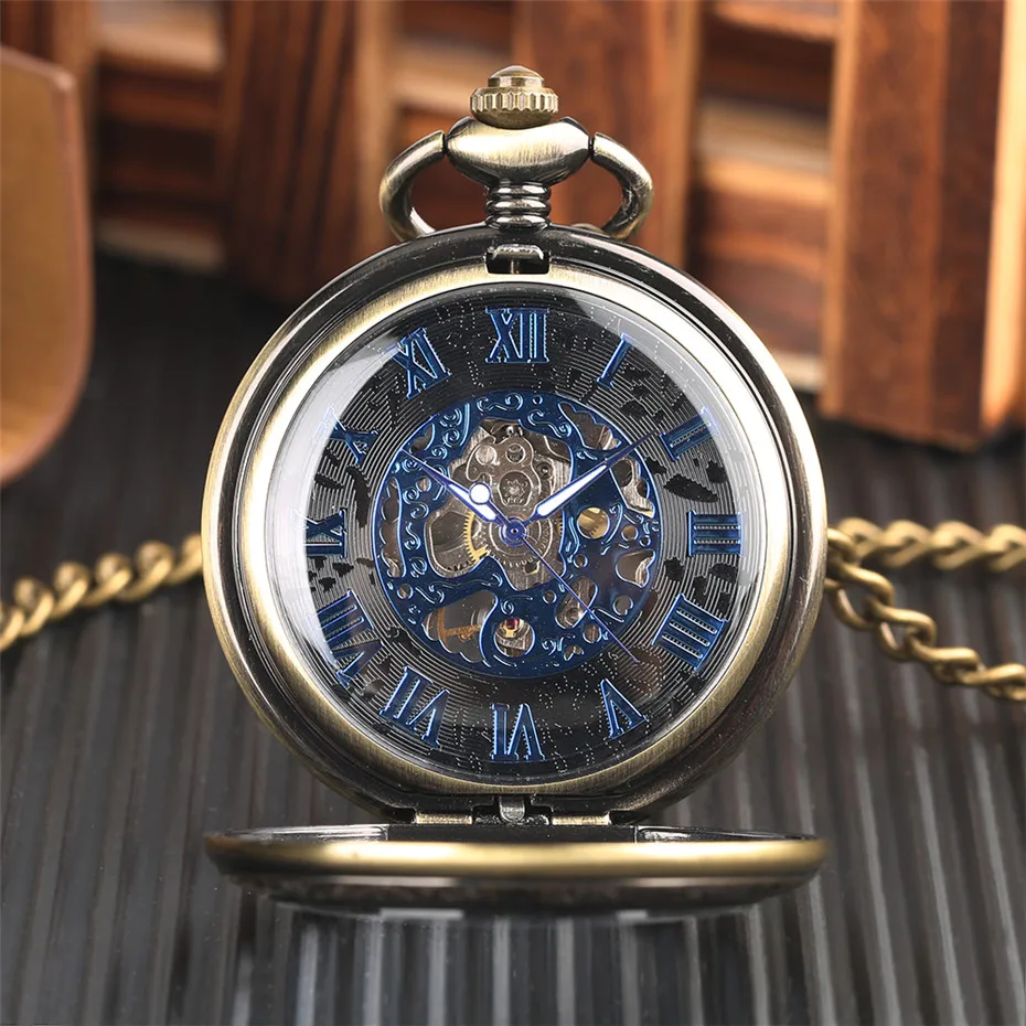 Часы мужские механические карманные с черным циферблатом | Наручные часы