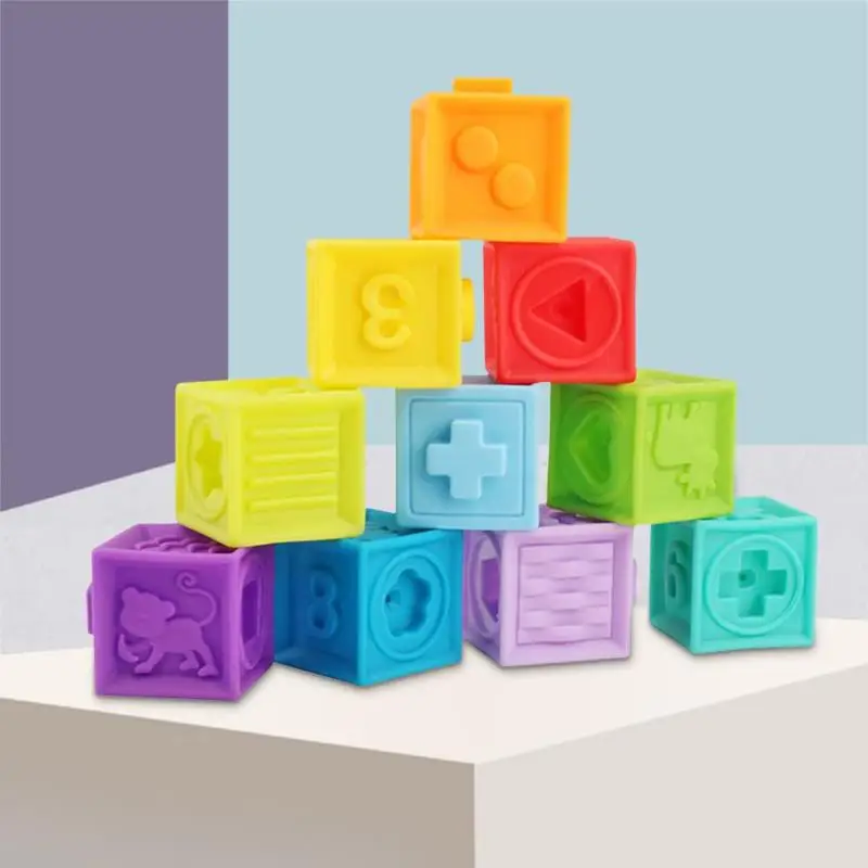 10 шт./компл. детские погремушки захватывающие игрушки DIY сборные строительные