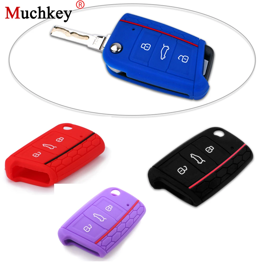 

Car Key Cover Case For Volkswagen VW Golf 7 mk7 For Skoda Octavia A7 New Polo Key Protect Bag Auto Accessories Silicone 1pc