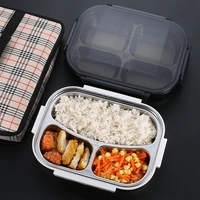 304 stainless steel lunch box portable leakproof for kids picnic school food container with bag tableware set