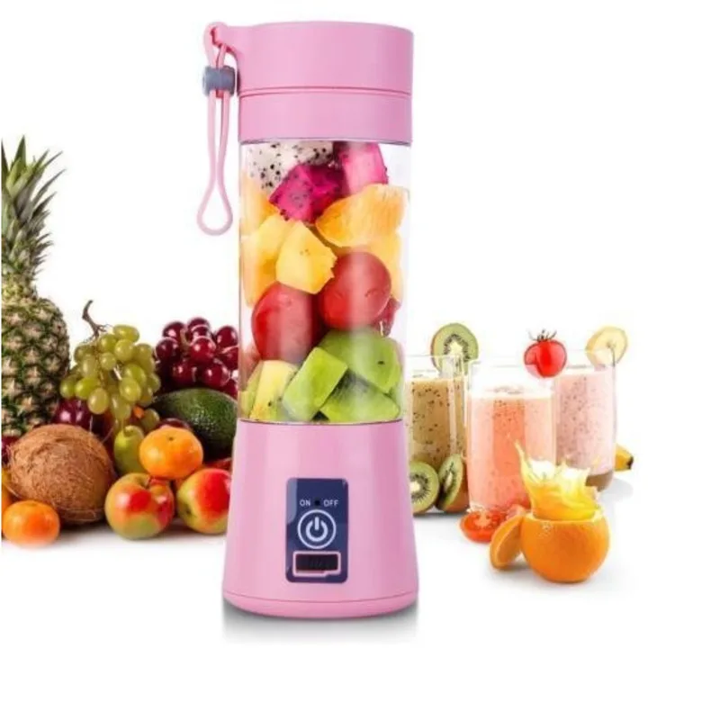 Портативный электрическая соковыжималка для фруктов 380 ml 4/6 лезвия блендер