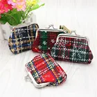 Бумажники и клатчи для женщин в стиле ретро, маленькие винтажные клетчатые сумочки для мелочи, холщовые женские кошельки на защелке