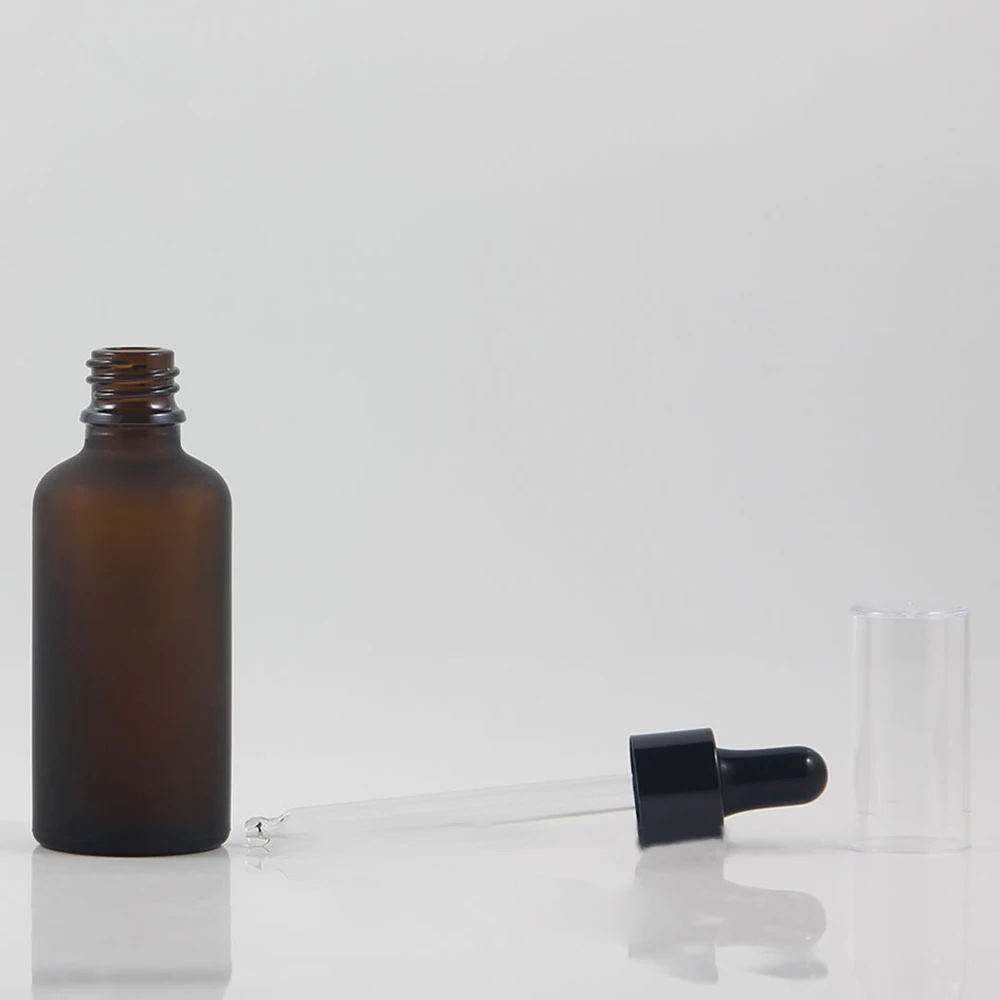 50ml Frosted Amber Glass Dropper Bottle Refillable Tea Tree Oil Essential Aromatherapy Perfume Container Liquid Pipette | Красота и