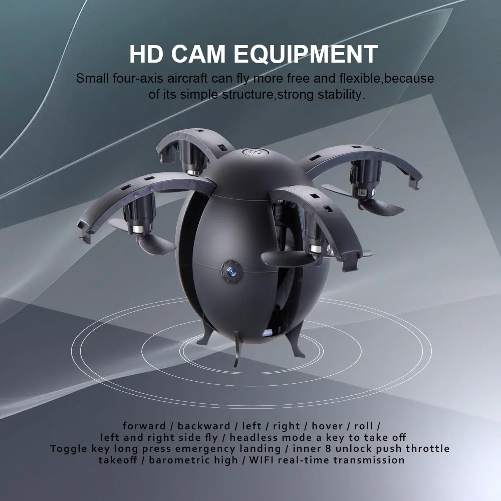 Складной Летающий яйцо Дрон 2 4 г селфи RC Квадрокоптер с 0.3MP камерой Wifi FPV высота