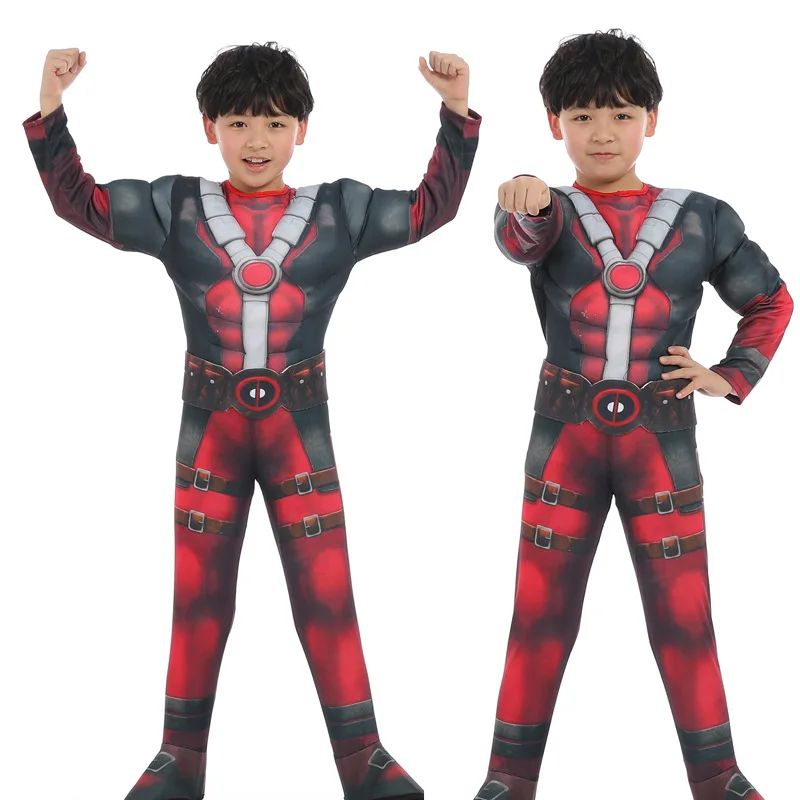 Детский маскарадный костюм Дэдпул, Deadpool X Man, для мальчиков, Zentai, 3D, боди, для детей, для Хэллоуина, аниме, для вечеринки, маскарадный костюм, комплекты