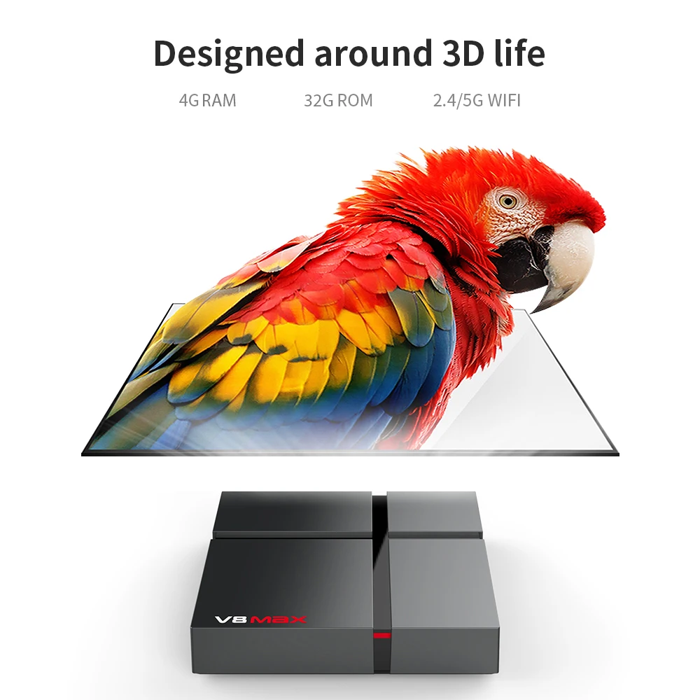 Wechip V8 MAX Android 8 1 ТВ коробка 3D игры видео 4 K HD 2 4G + 5G Wi Fi Amlogic S905X2 Поддержка H.265 Bluetooth USB3.0