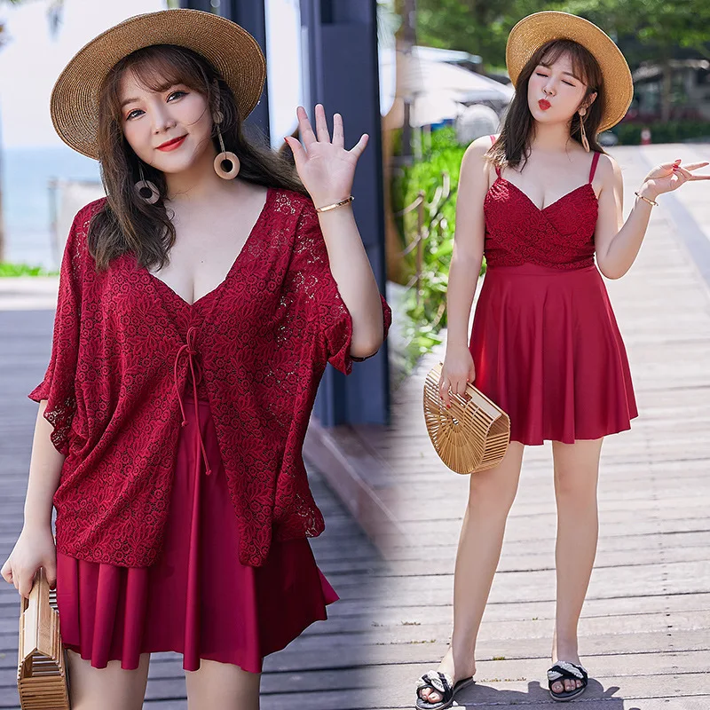 Большой размер Цельный купальник 2019 новый сексуальный Жир мм прикрывающий живот