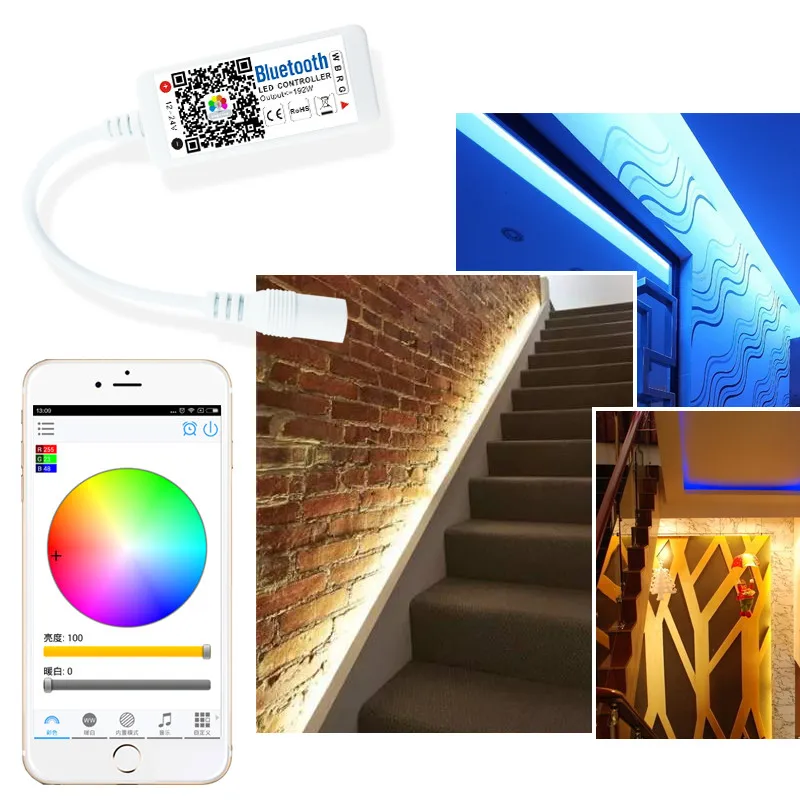ARILUX SL LC07 RGBW контроллер супер мини светодиодный bluetooth 4 0 приложение Диммер для