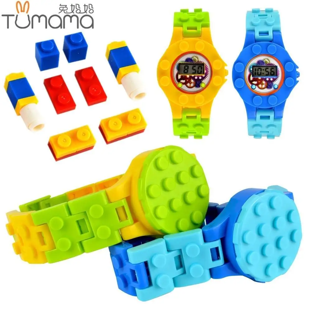 Tumama цифровые часы блоки подставок совместимые Legoed мини Строительная пластина DIY