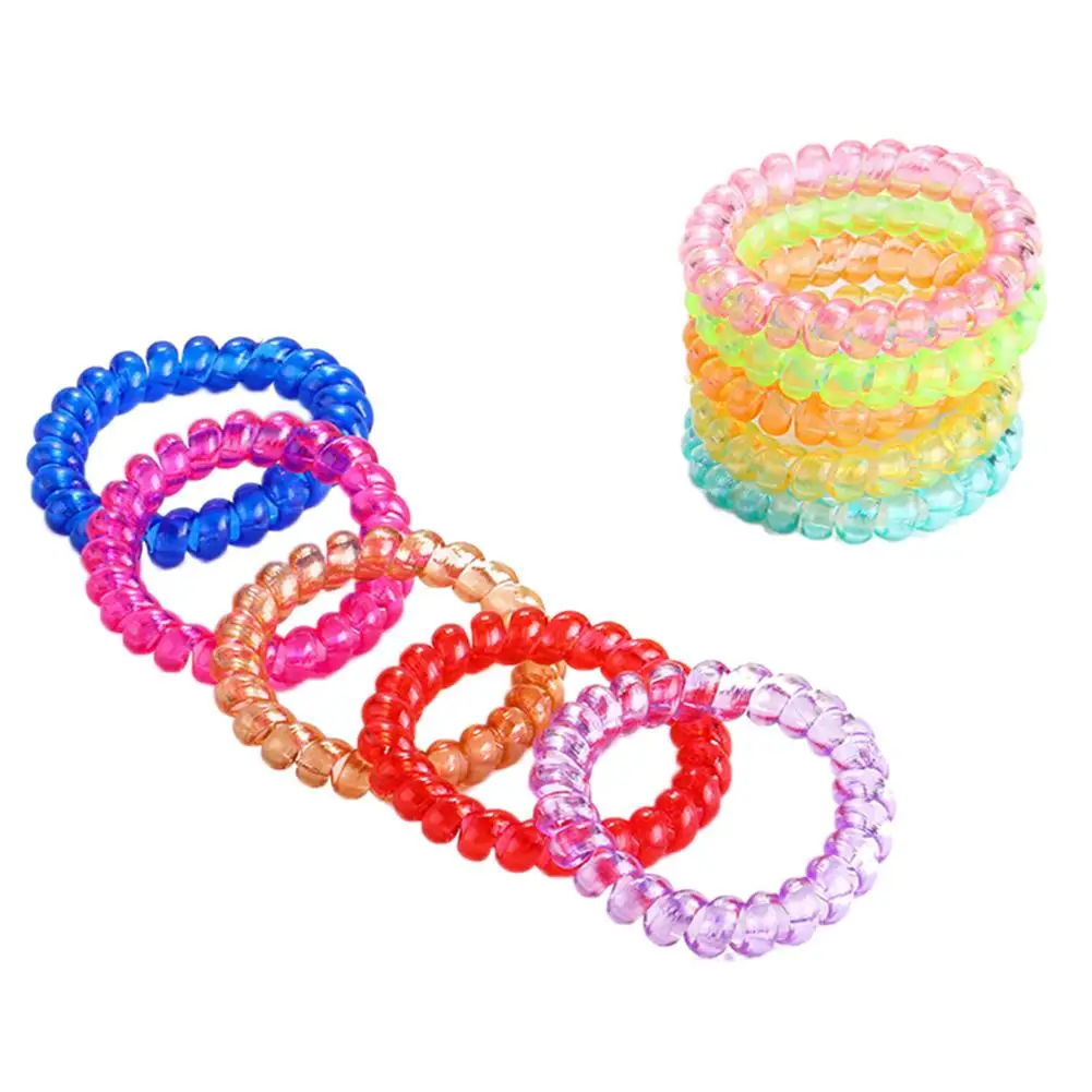 20PCS или 100PCS Резинка для волос для девочек и женщин - ультра-прозрачные высокоэластичные спиральные кольца без следов резинового кольца, подходят на.