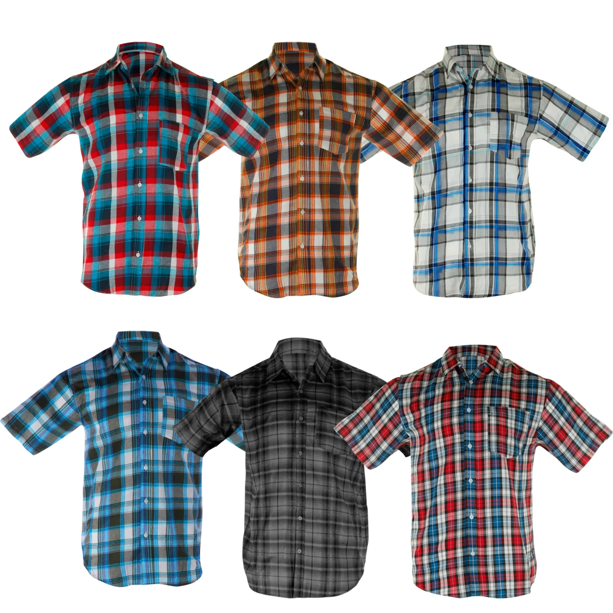3 Pack Mystery Deal: мужские клетчатые рубашки с коротким рукавом и пуговицами|Мужские