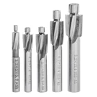5pc 4 Flute HSS Counterbore End Mill M3-M8 Pilot Slotting Tool Milling Cutter Drill Bit for Wood Metal Drilling Counterbore Mill