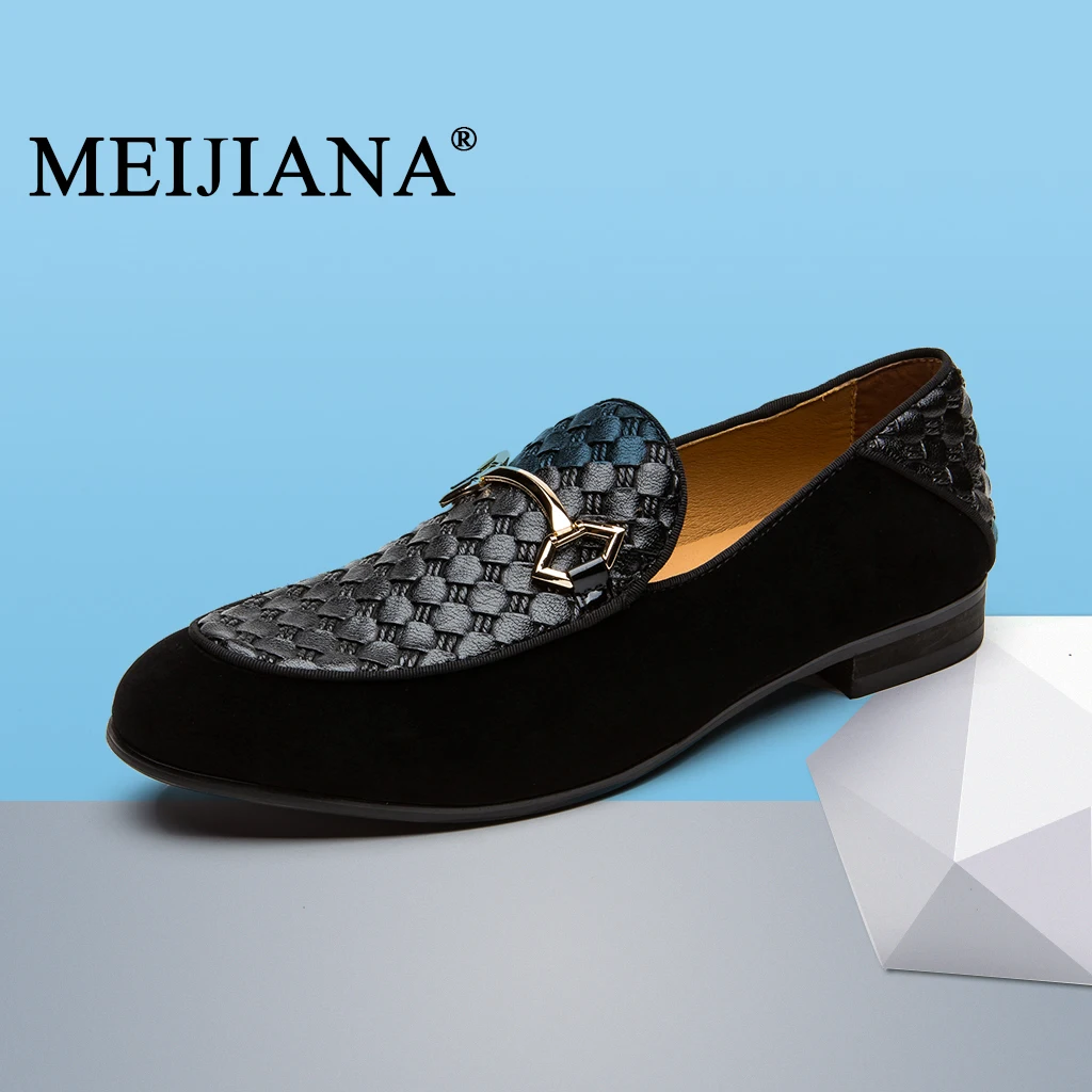 MEIJIANA Big Size Spring and Autumn Fashion Men's Casual Shoes Handmade Leather Men Loafers Brand Black | Обувь