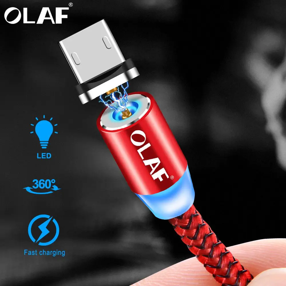 Магнитный кабель Micro USB OLAF 1 м 2 шнур для быстрой зарядки Samsung Xiaomi Huawei фотокабели |