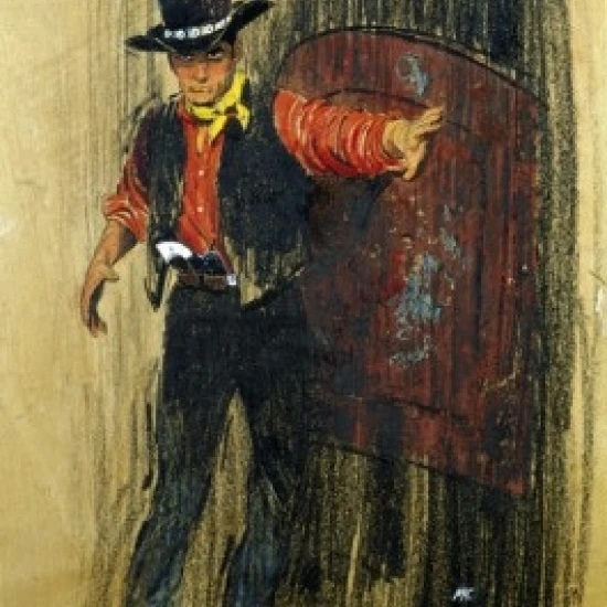 Ковбой вход салон плакат печать (18x24)|Таблички и знаки| |