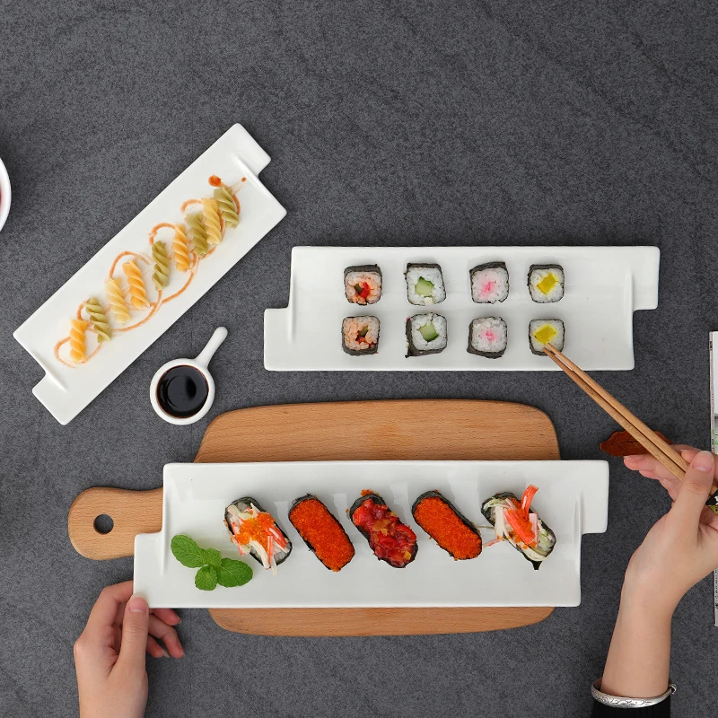 2019 модная длинная тарелка для суши курицы десерта торта японская посуда маятник