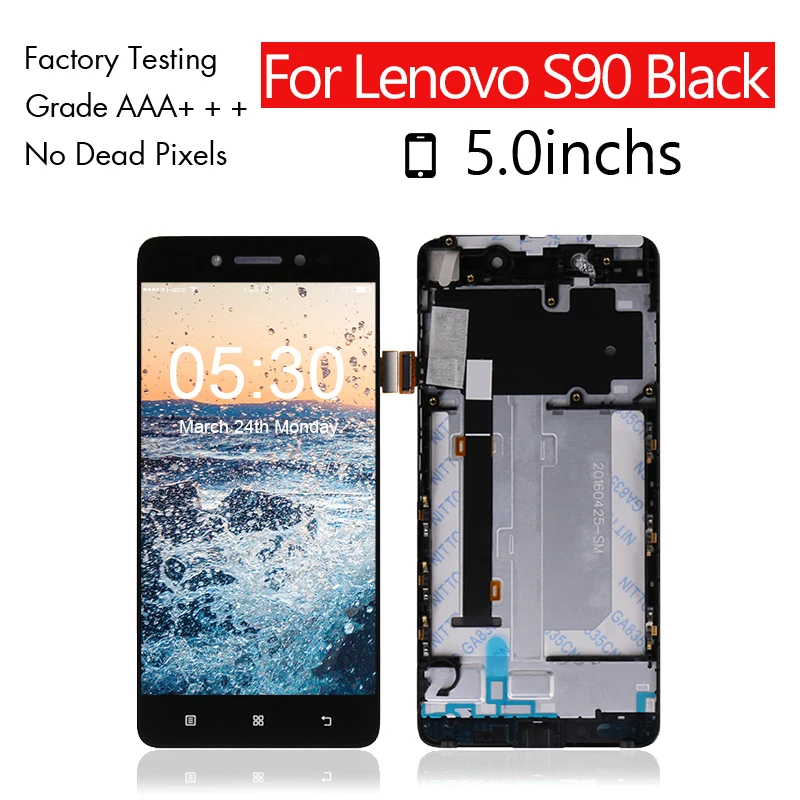 Для lenovo S90 ЖК дисплей кодирующий преобразователь сенсорного экрана в сборе с