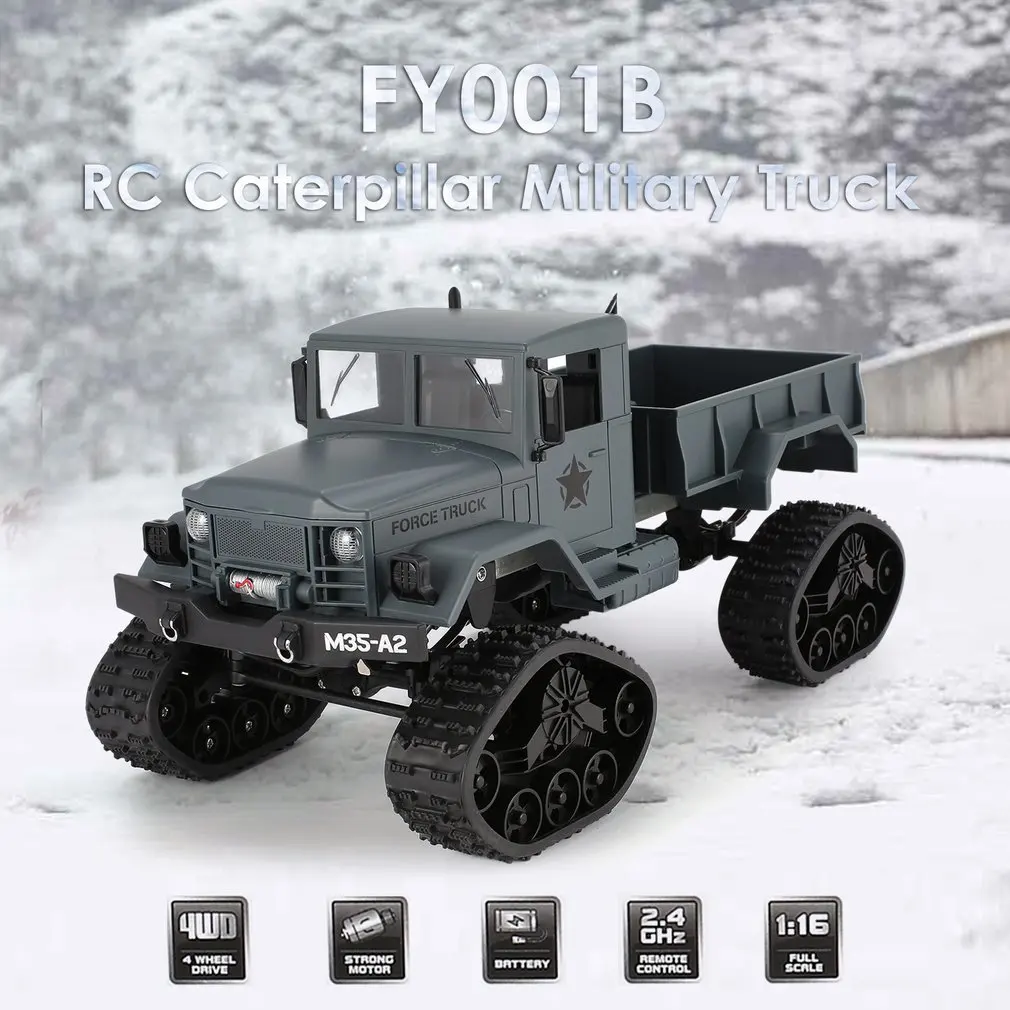 Военный Rc грузовик армейский 2 4 ГГц 1:16 4wd гусеница внедорожный пульт