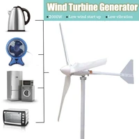 2000w windmill generator 3 frp blades with on grid type wind inverter 240v 220v 230vac output for house use wind turbine
