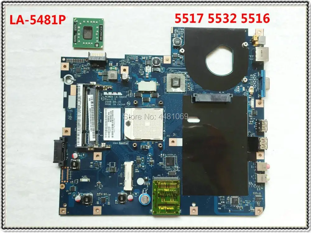 LA 5481P для ноутбука ACER 5516 5517 5532 материнская плата MBPGY02001 NCWG0 Acer eMachines E627 MB.PGY02.001 100%