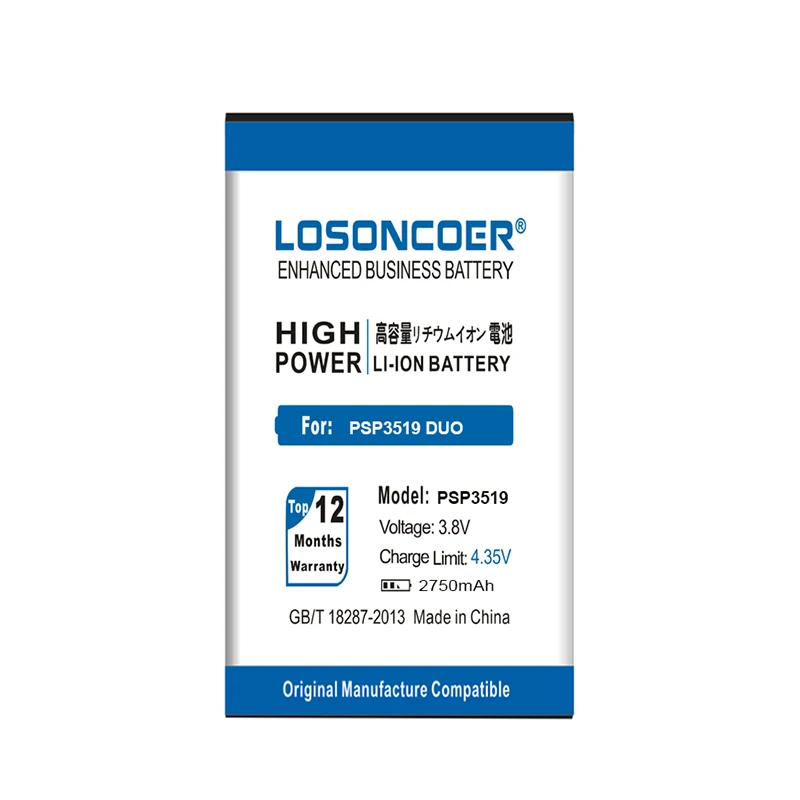 Аккумулятор LOSONCOER 2750 мАч PSP 3519 DUO для Prestigio Wize K3 3519DUO мобильный телефон | Мобильные