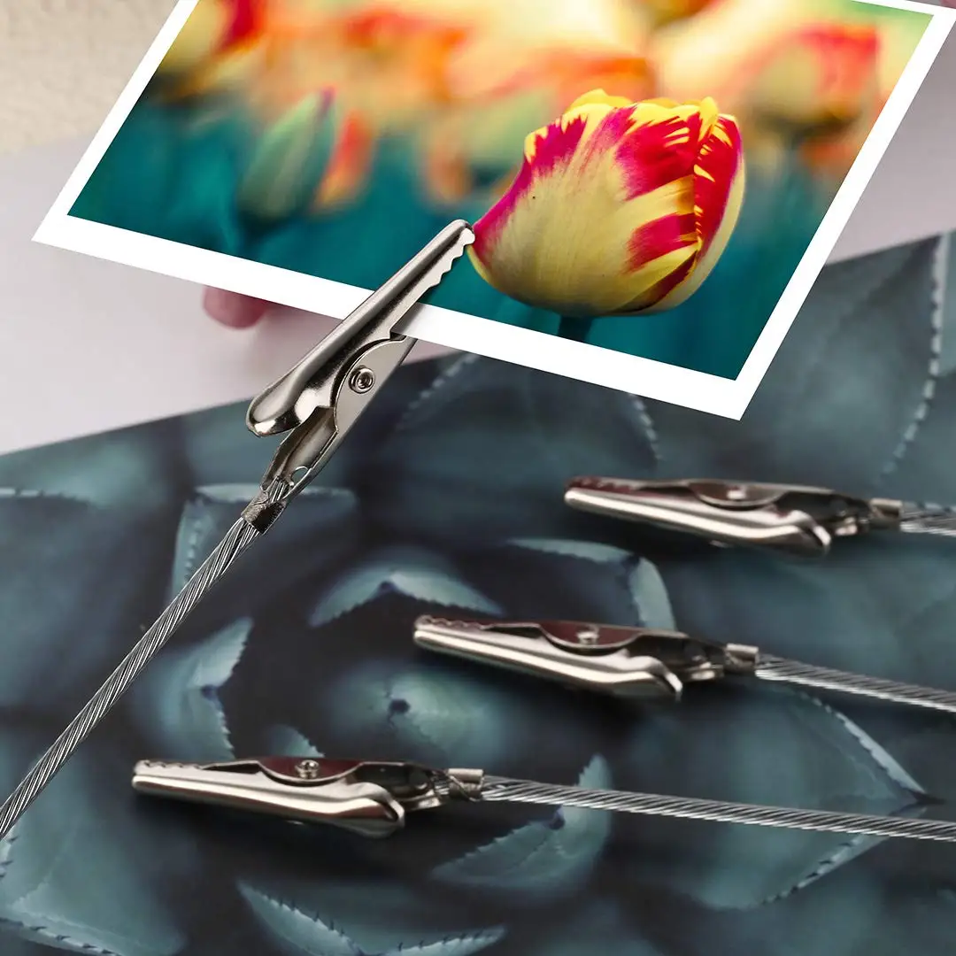10 X Crocodile Metal Clips With Wire Stalk Alligator Clamps For Memo Note Card Holders | Канцтовары для офиса и дома