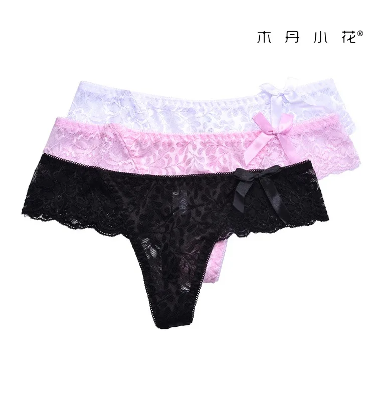 Сексуальные Бесшовные стринги с низкой талией нижнее белье для девочек бантом