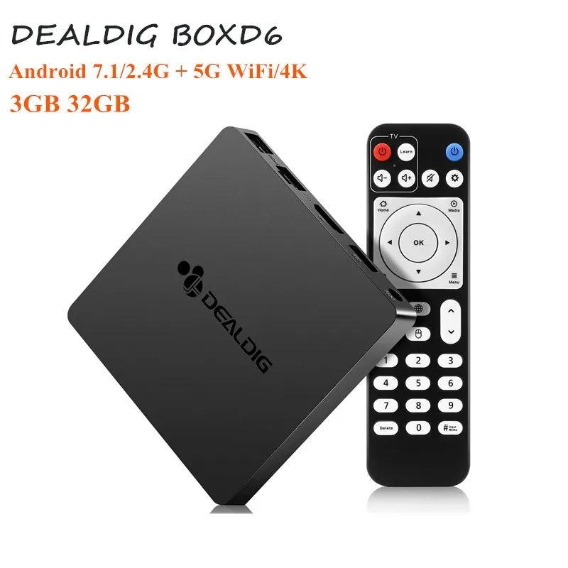 Dealdig BOXD6 4 K ТВ Box Android 7 1 Amlogic S912 Octa Core 3 Гб оперативной памяти 32 встроенной 2 4G/5gwifi