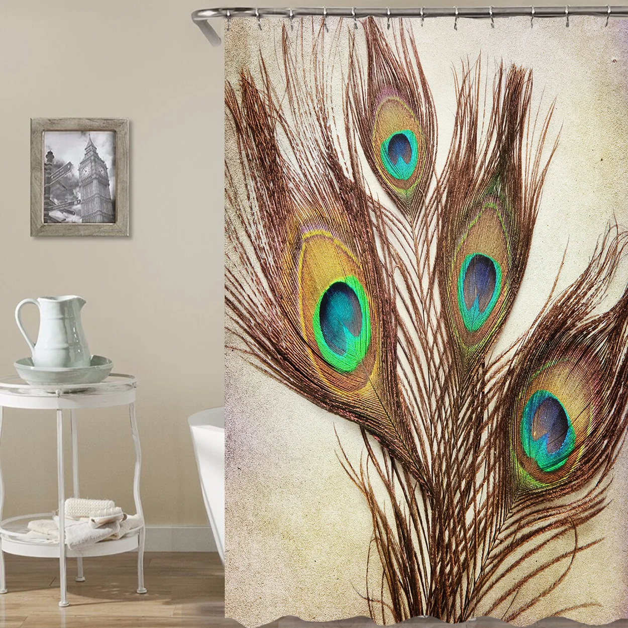 Waterproof Shower Curtain Personality 3d Number Printing Peacocks Peacock Series High Clear Defence Water Bath | Дом и сад